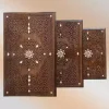 Handmade Coffee Table, Set of 3 Table, Mother of Pearl Inlaid Wood Side Table, Wooden Moroccan Furniture, Home Decor