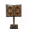 exquisite handmade wooden Quran stand, adorned with intricate  mother of pearl inlays , Great gift