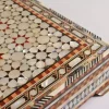 luxury  handmade wooden box, meticulously crafted and fully inlaid with stunning mother of pearls in a mesmerizing