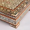 luxury  handmade wooden box, meticulously crafted and fully inlaid with stunning mother of pearls in a mesmerizing