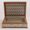 luxury  handmade wooden box, meticulously crafted and fully inlaid with stunning mother of pearls in a mesmerizing