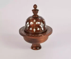 Damascus serving bowl inlaid with mother-of-pearl