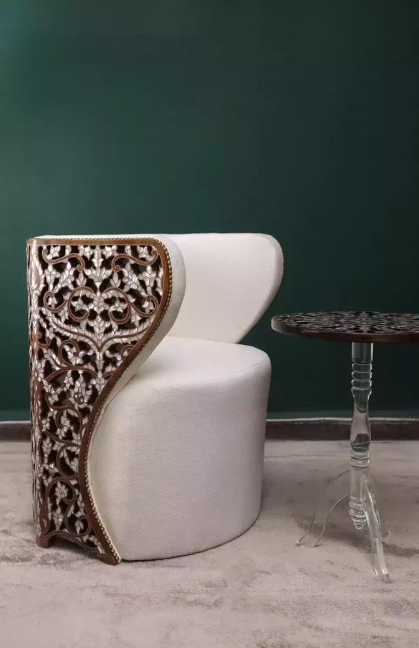 IMG-20240424-WA0008 Diamond set of chairs with a hand-carved table inlaid with natural mother-of-pearl