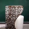 Diamond set of chairs with a hand-carved table inlaid with natural mother-of-pearl
