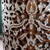 Diamond set of chairs with a hand-carved table inlaid with natural mother-of-pearl
