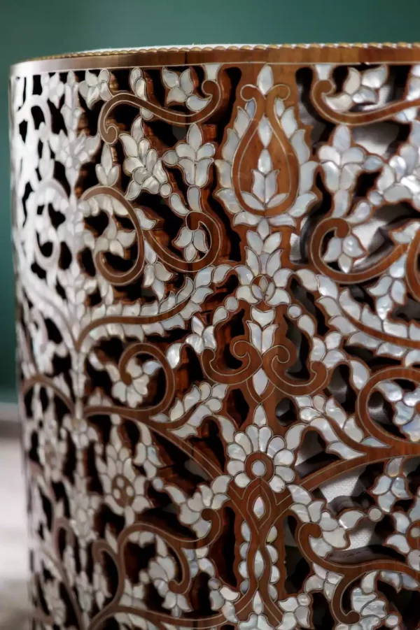 IMG-20240424-WA0016 Diamond set of chairs with a hand-carved table inlaid with natural mother-of-pearl