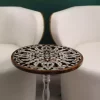 Diamond set of chairs with a hand-carved table inlaid with natural mother-of-pearl