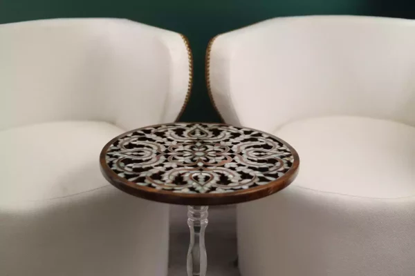 IMG-20240424-WA0017 Diamond set of chairs with a hand-carved table inlaid with natural mother-of-pearl