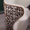 Diamond set of chairs with a hand-carved table inlaid with natural mother-of-pearl