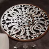 Diamond set of chairs with a hand-carved table inlaid with natural mother-of-pearl