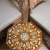 Damascus corner set with two chairs, a table and mirror inlaid with mother-of-pearl