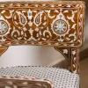Damascus corner set with two chairs, a table and mirror inlaid with mother-of-pearl