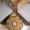 Damascus corner set with two chairs, a table and mirror inlaid with mother-of-pearl