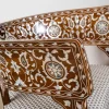 Damascus corner set with two chairs, a table and mirror inlaid with mother-of-pearl