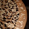 Round table carved and inlaid with mother-of-pearl