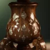 Round table carved and inlaid with mother-of-pearl