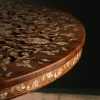 Round table carved and inlaid with mother-of-pearl