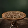 Round table carved and inlaid with mother-of-pearl