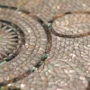 Round table completely inlaid with mother-of-pearl