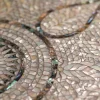 Round table completely inlaid with mother-of-pearl