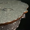 Round table completely inlaid with mother-of-pearl