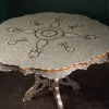 Round table completely inlaid with mother-of-pearl