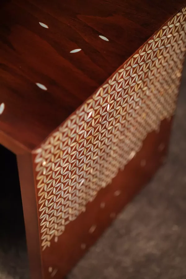 IMG-20240516-WA0085 Modern Side Table Set of 2 | Walnut Wood with Mother of Pearl Inlay
