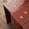 Modern Side Table Set of 2 | Walnut Wood with Mother of Pearl Inlay