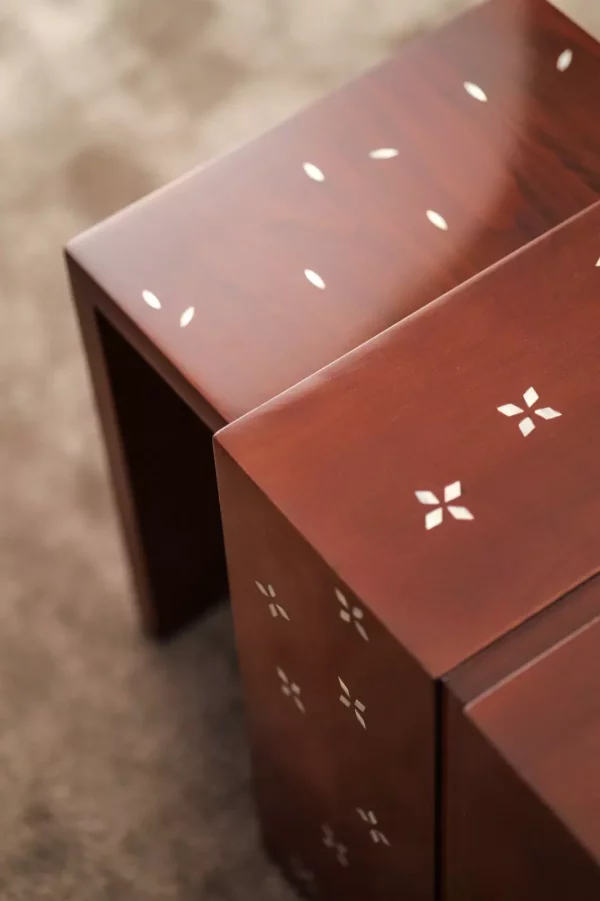 IMG-20240516-WA0086 Modern Side Table Set of 2 | Walnut Wood with Mother of Pearl Inlay