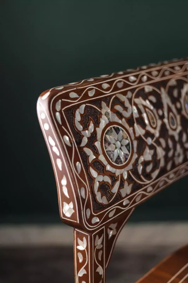 IMG-20240516-WA0106 Handmade English Set of 2 Chairs with In-Between Table carved and inlaid with mother-of-pearl