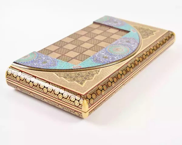Golden Chess wooden board inlaid with copper/backgammon/ Board games/ luxury gift