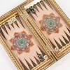 Golden backgammon and Chess / wooden board inlaid with copper / Board games / Royal gift