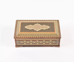 Luxurious wooden box, handcrafted and inlaid with copper