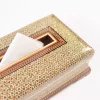 Luxurious tissue box, handmade, inlaid with copper