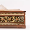 Luxurious wooden tissue box, handmade and inlaid with copper