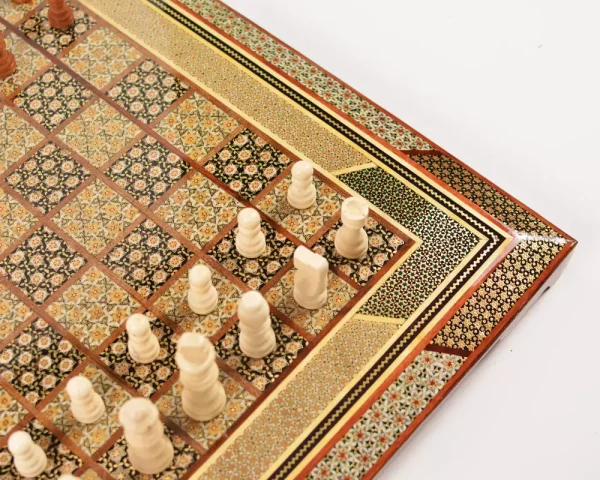 1 unique royal chessboard handmade from lemon wood and inlaid with copper