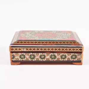 Handmade antique Damascus mosaic box inlaid with mother-of-pearl