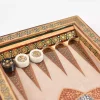 Golden backgammon and Chess / wooden board inlaid with copper / Board games / unique gift