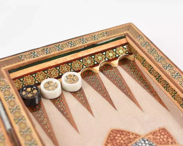 1 Golden backgammon and Chess / wooden board inlaid with copper / Board games / unique gift