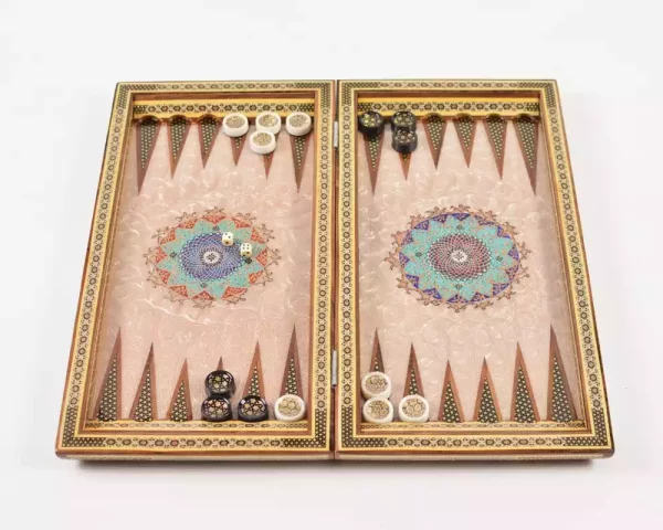 1 Golden backgammon and Chess / wooden board inlaid with copper / Board games / special gift