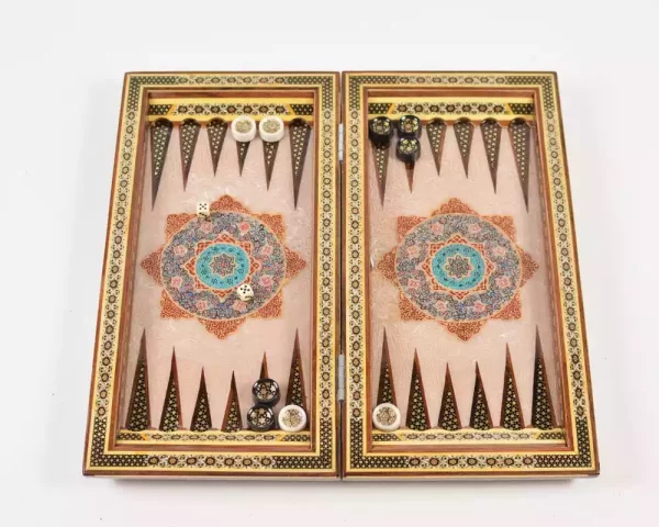 1 Golden Chess wooden board inlaid with copper/backgammon pieces included/ Board games/ luxury gift