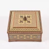 Luxurious handmade wooden box inlaid with copper