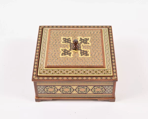 1 Luxurious handmade wooden box inlaid with copper