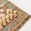 Golden backgammon and Chess / wooden board inlaid with copper / Board games / Royal gift