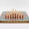 Golden backgammon and Chess / wooden board inlaid with copper / Board games / special gift