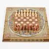 Golden Chess wooden board inlaid with copper/backgammon/ Board games/ Great gift