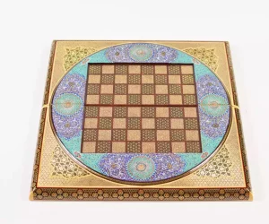Golden Chess wooden board inlaid with copper/backgammon/ Board games/ luxury gift