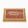 A distinctive and luxurious desk set, handcrafted from lemon wood and inlaid with copper