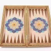 Golden backgammon and Chess / wooden board inlaid with copper / Board games / unique gift