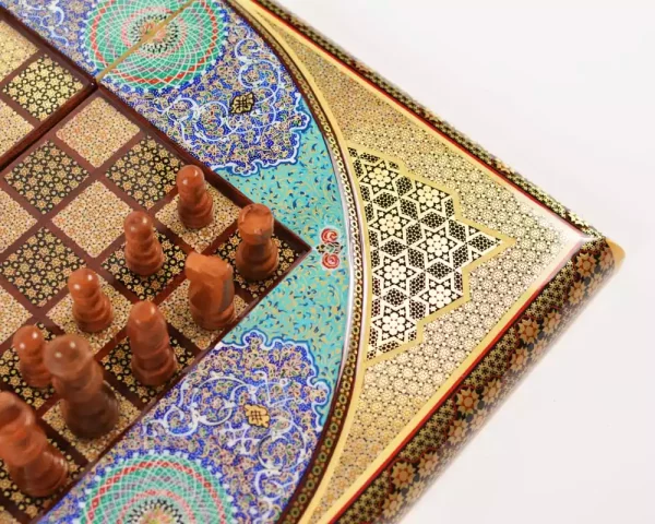 11 Golden Chess wooden board inlaid with copper/backgammon/ Board games/ luxury gift